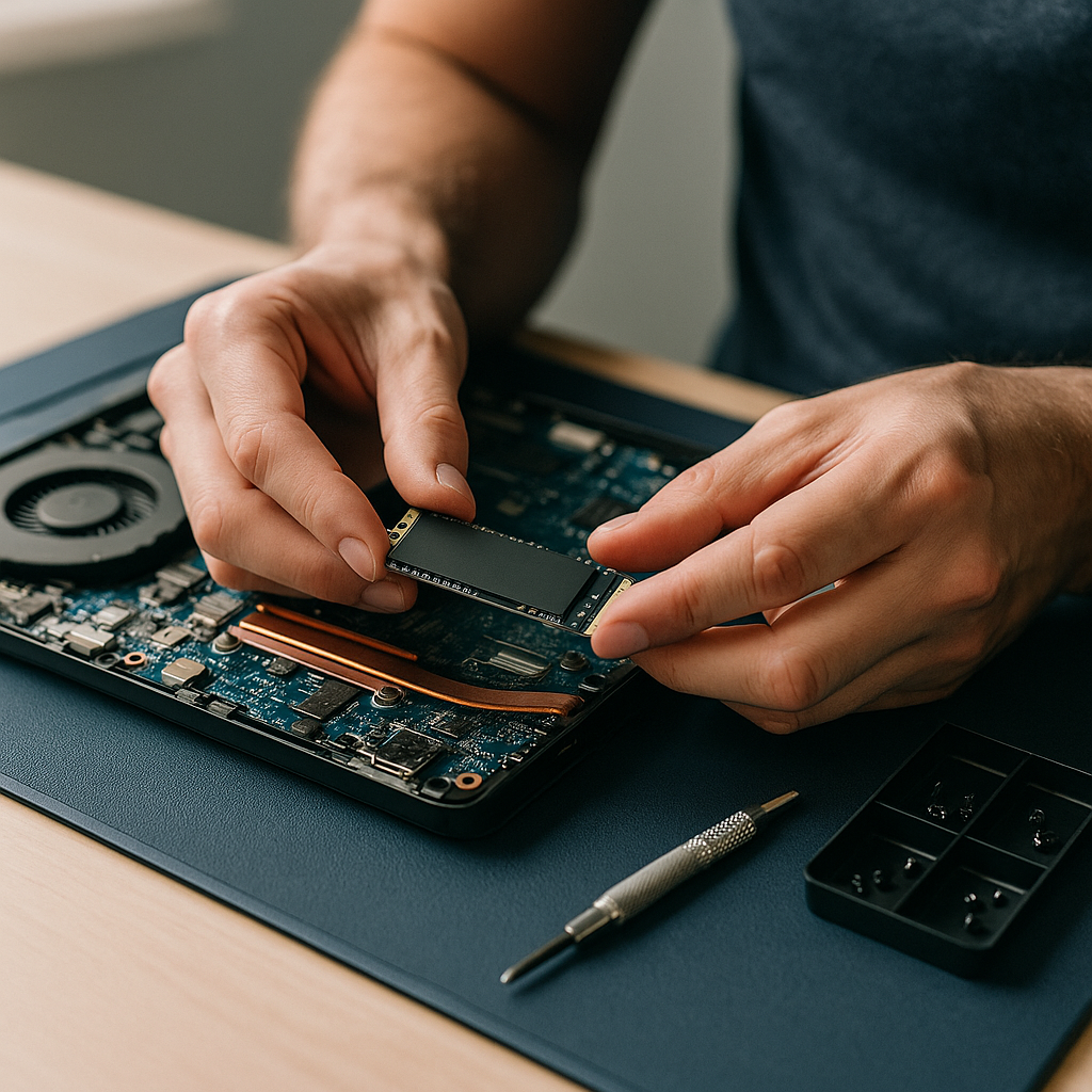 Wymiana dysku SSD w laptopie — Poznań